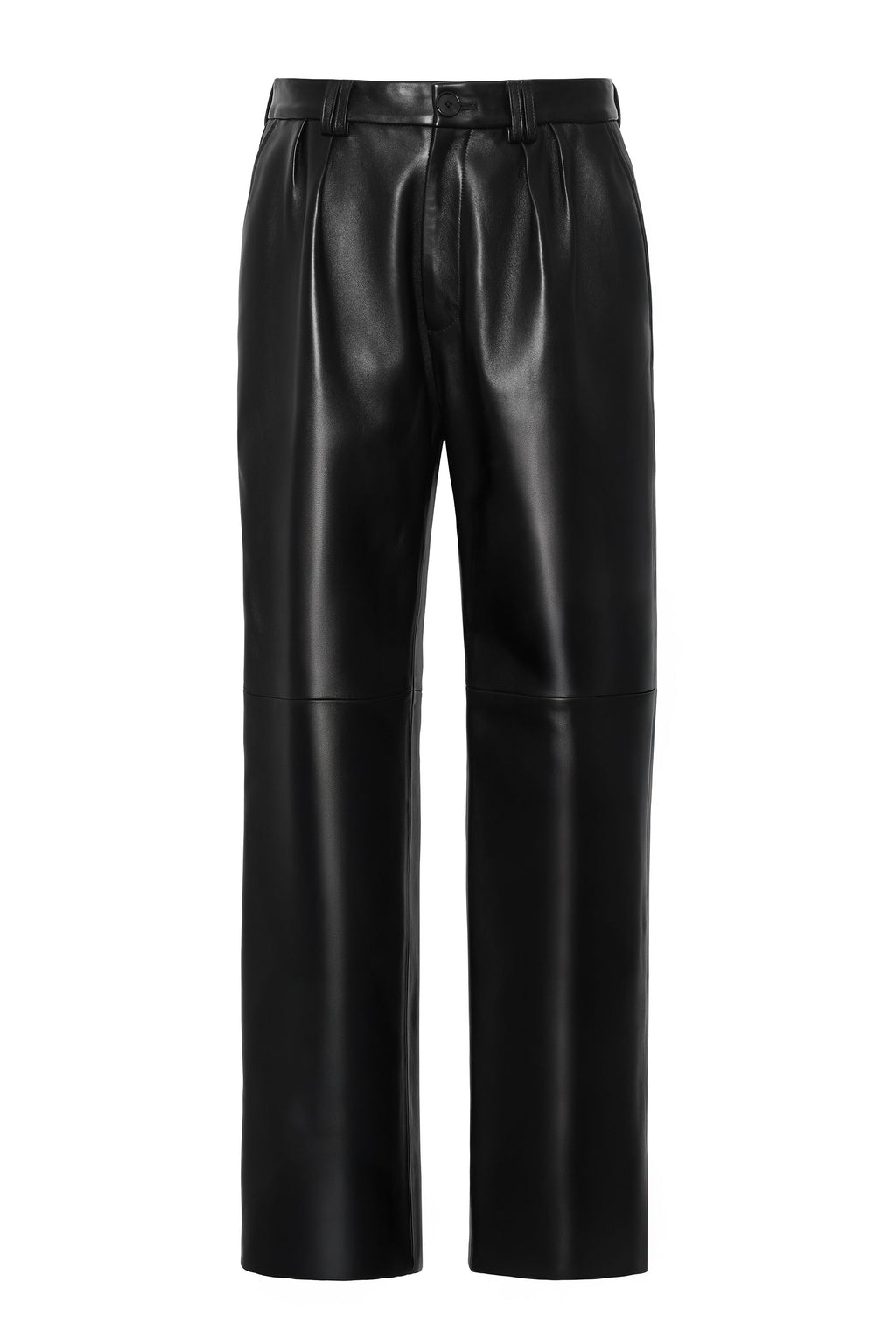 Pleated Leather Trouser