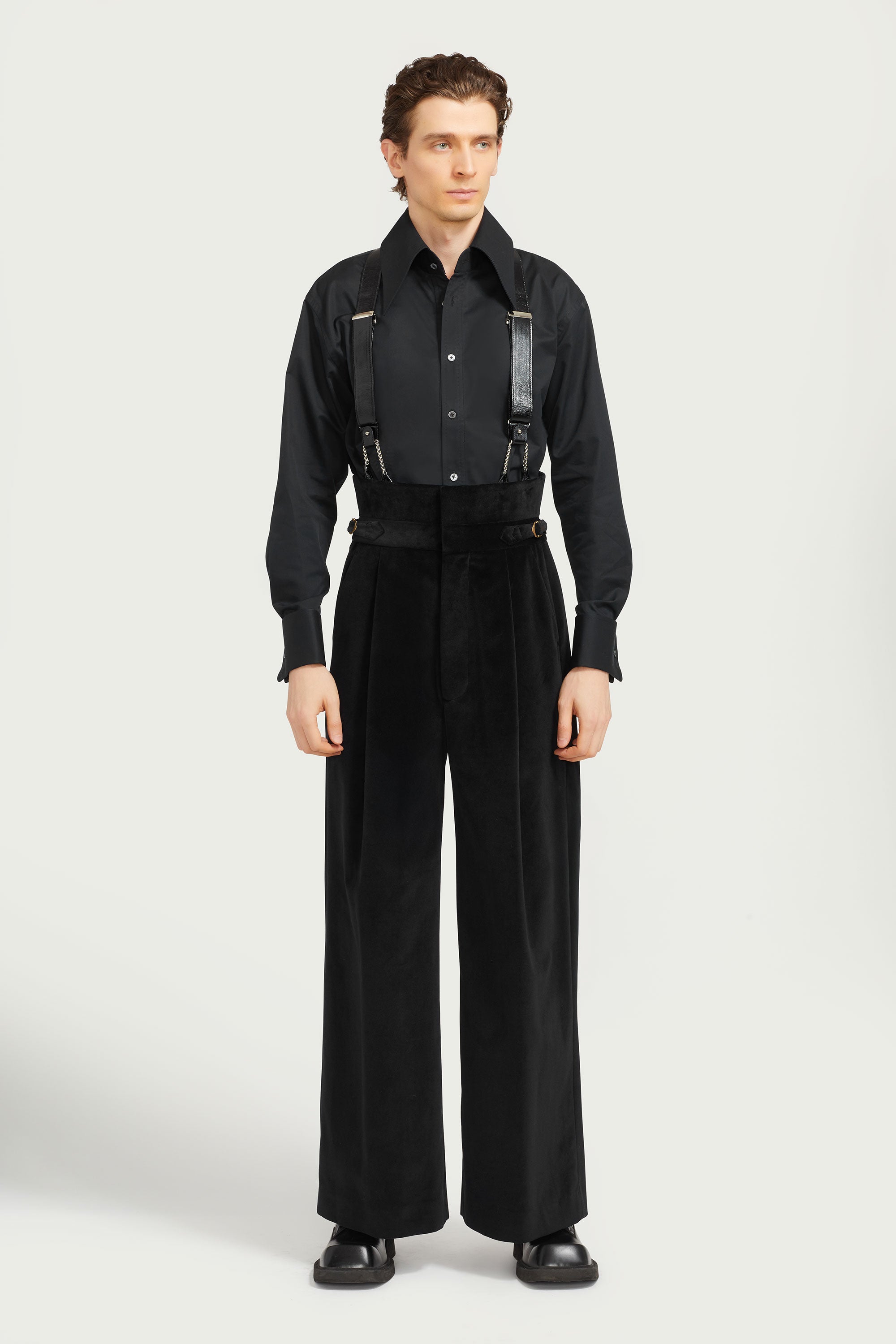Wide Leg Velvet Trouser
