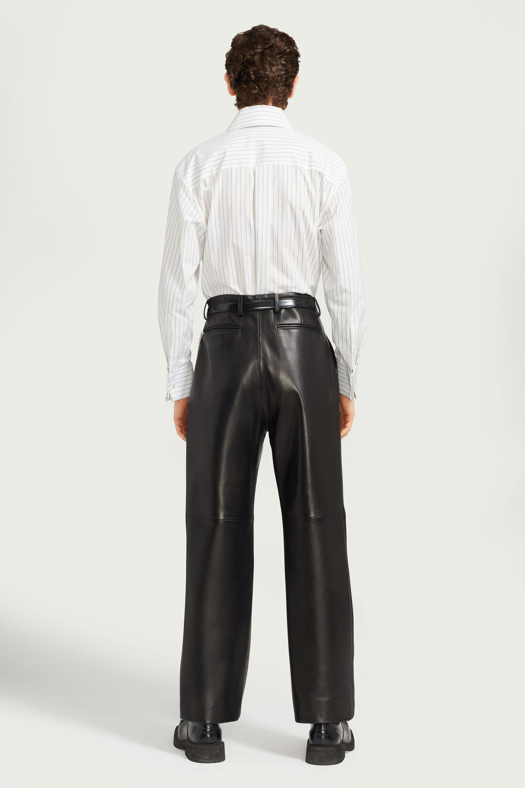 Pleated Leather Trouser