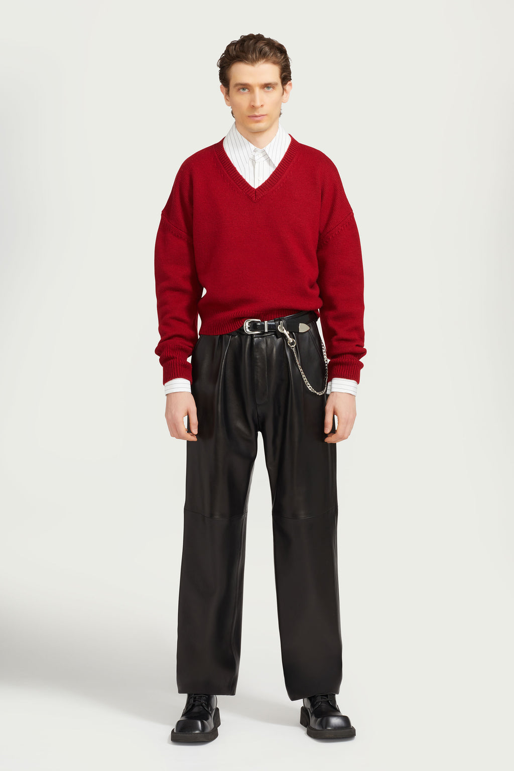 V-Neck Sweater Red