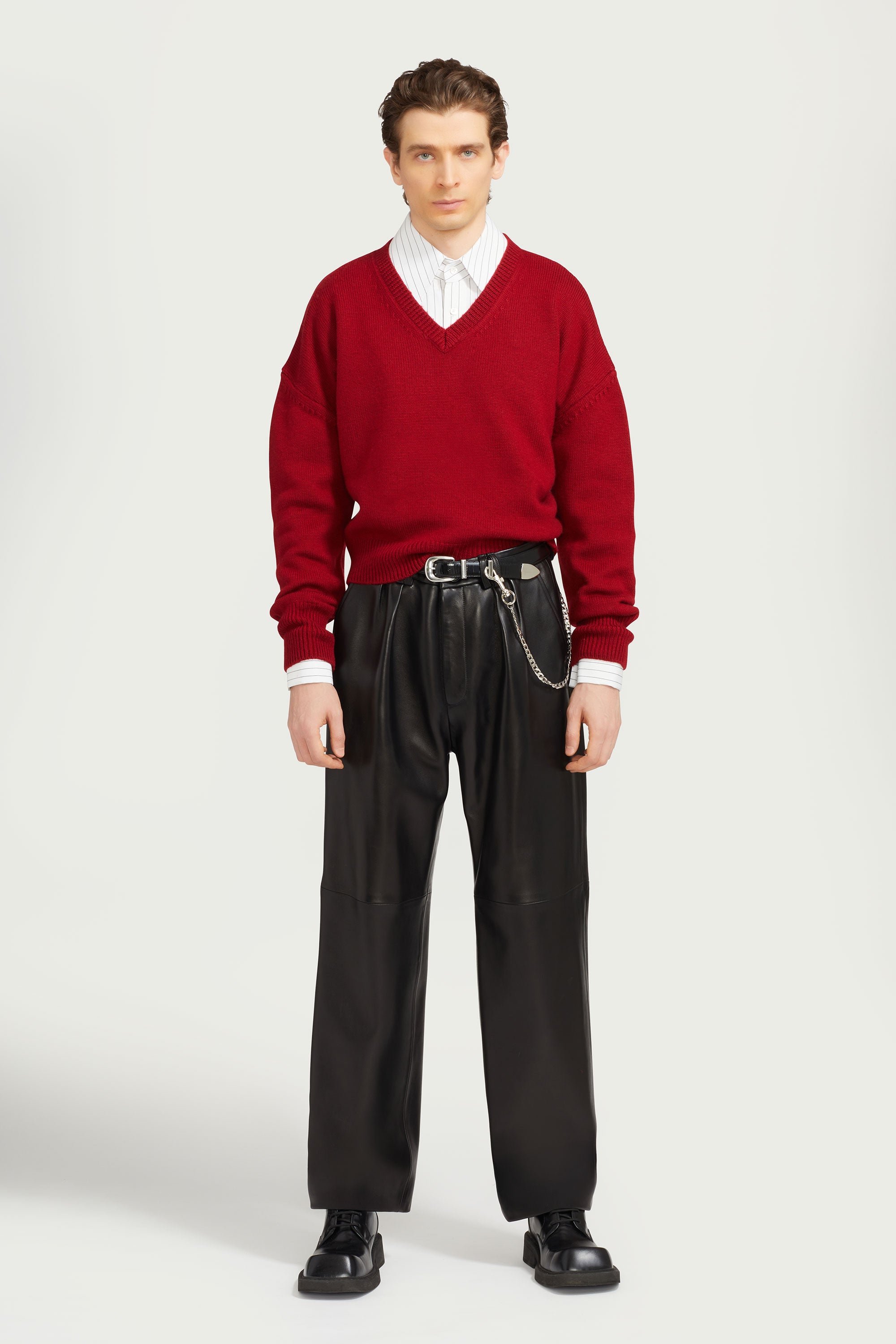 V-Neck Sweater Red