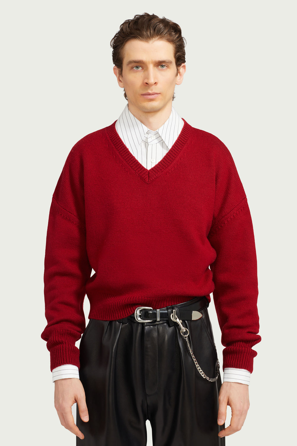 V-Neck Sweater Red